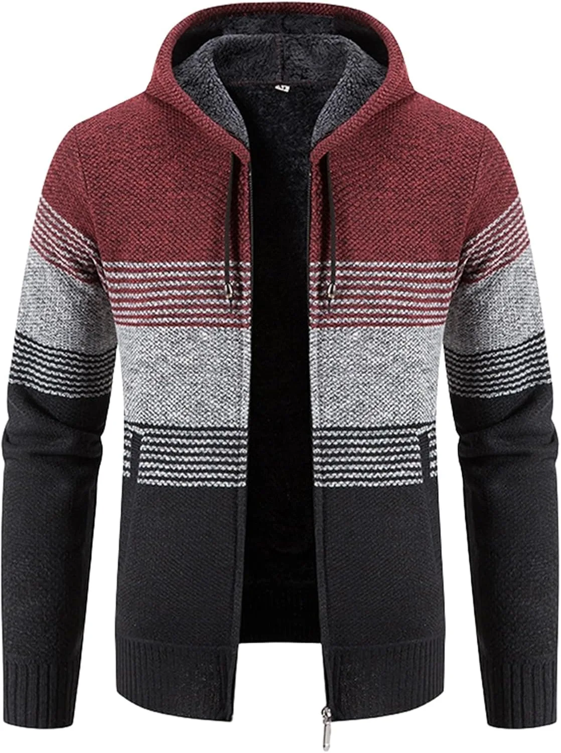 

Мужская худи на молнии с подкладкой из флиса/шерпы, с длинными рукавами и карманами CHXLQQX