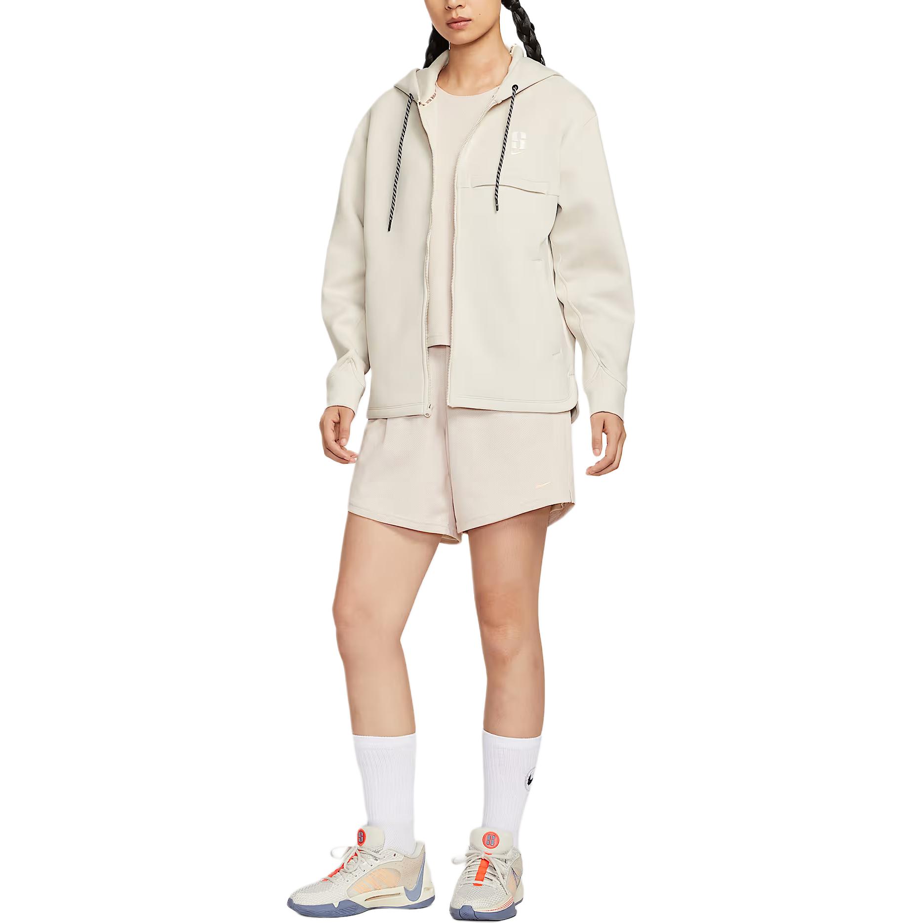Nike Женская куртка Dri Fit SS25, Light Earth Brown/Washed Coral Red/Sail White — фото 3