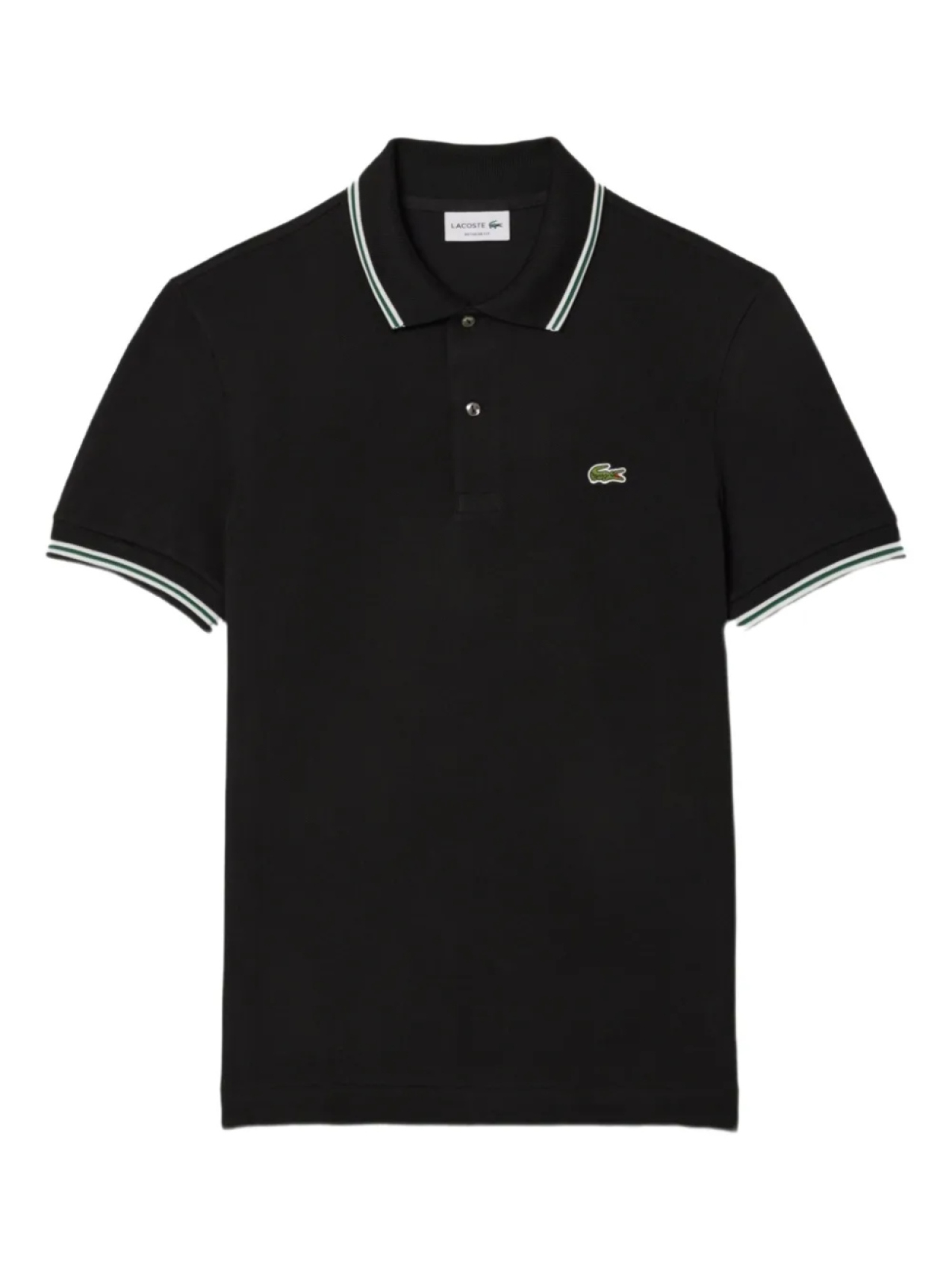 

Рубашка поло с вышитым логотипом Lacoste, черный