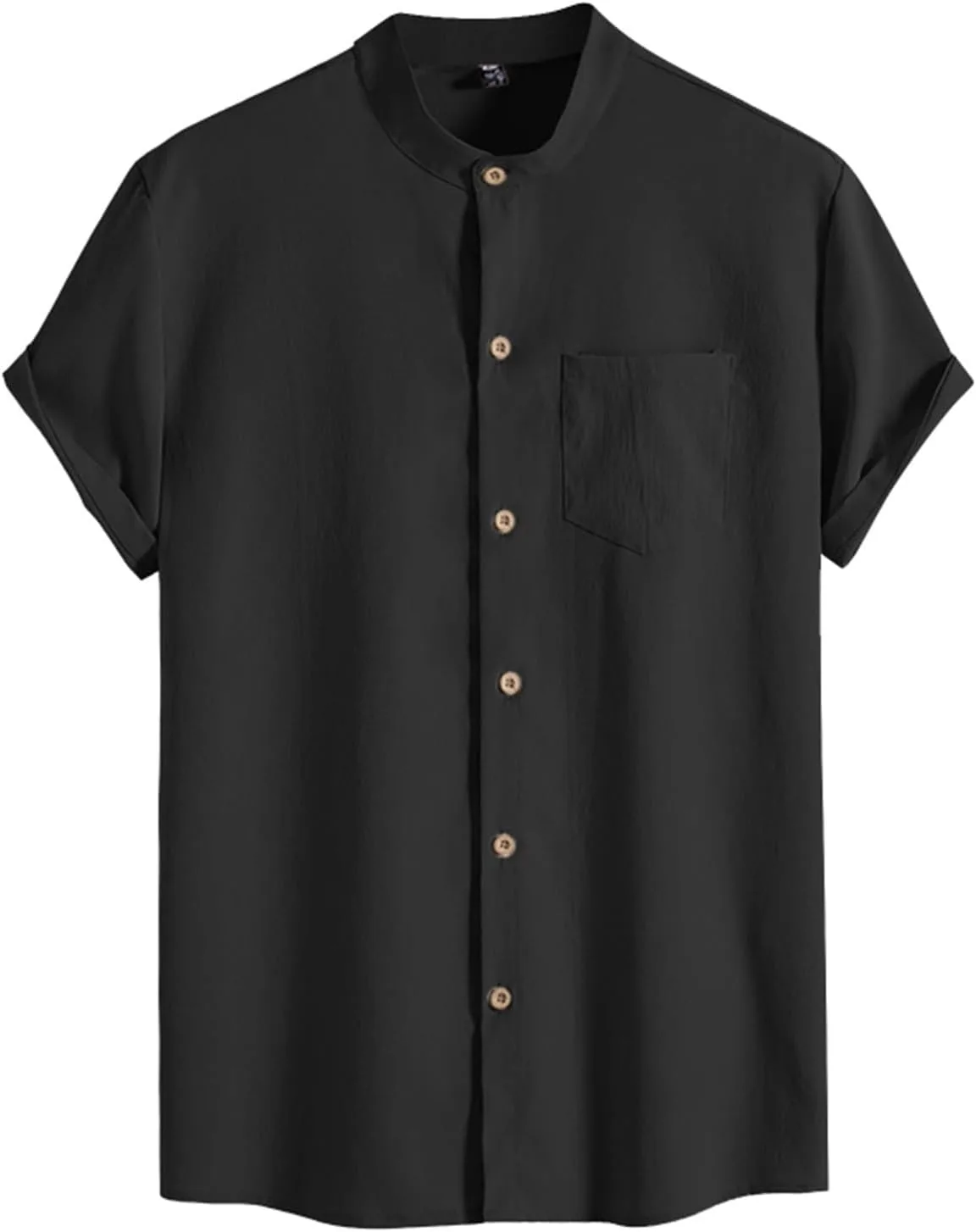 

Мужская рубашка Casual с коротким рукавом и воротником на пуговицах, свободного кроя, летняя, из легкого хлопка и льна