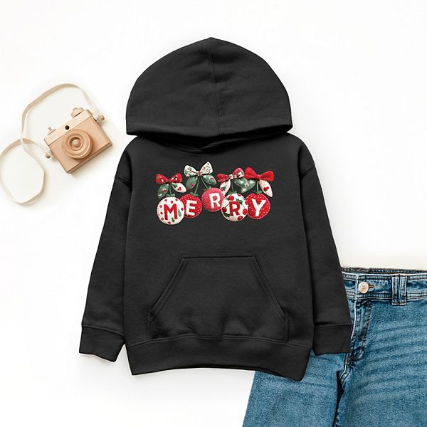 Молодежная худи с принтом в виде новогодних украшений The Juniper Shop, Natural — фото 2