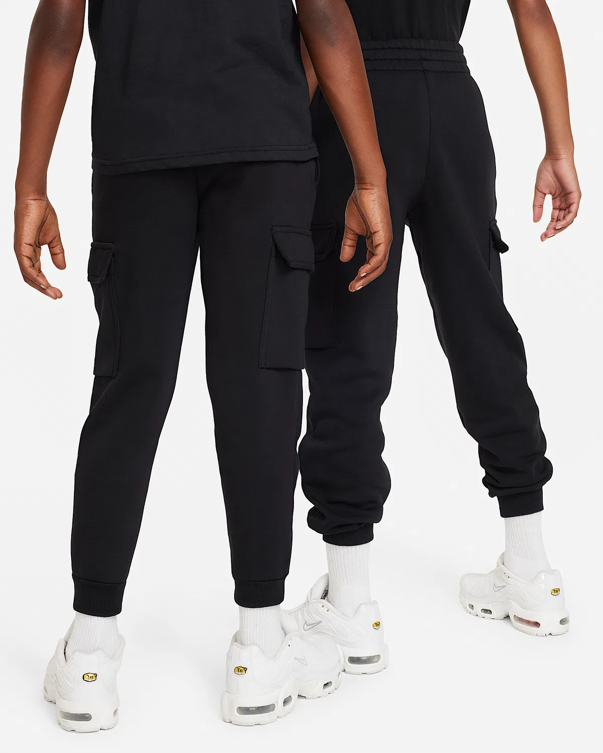 Детские карго-штаны Nike Sportswear Club Fleece, Black/Black/White — фото 2