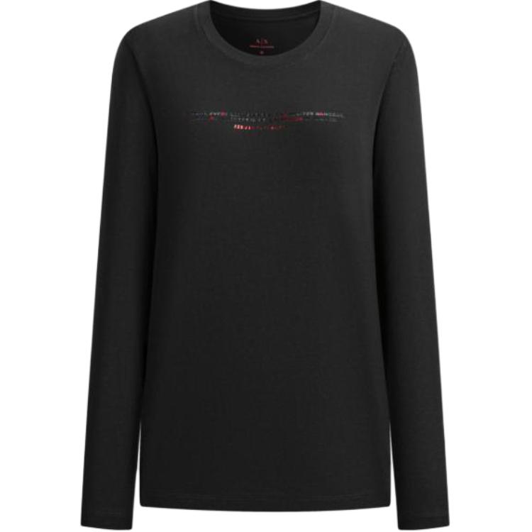 

Футболка с втачным рукавом AE для женщин ARMANI EXCHANGE, черный