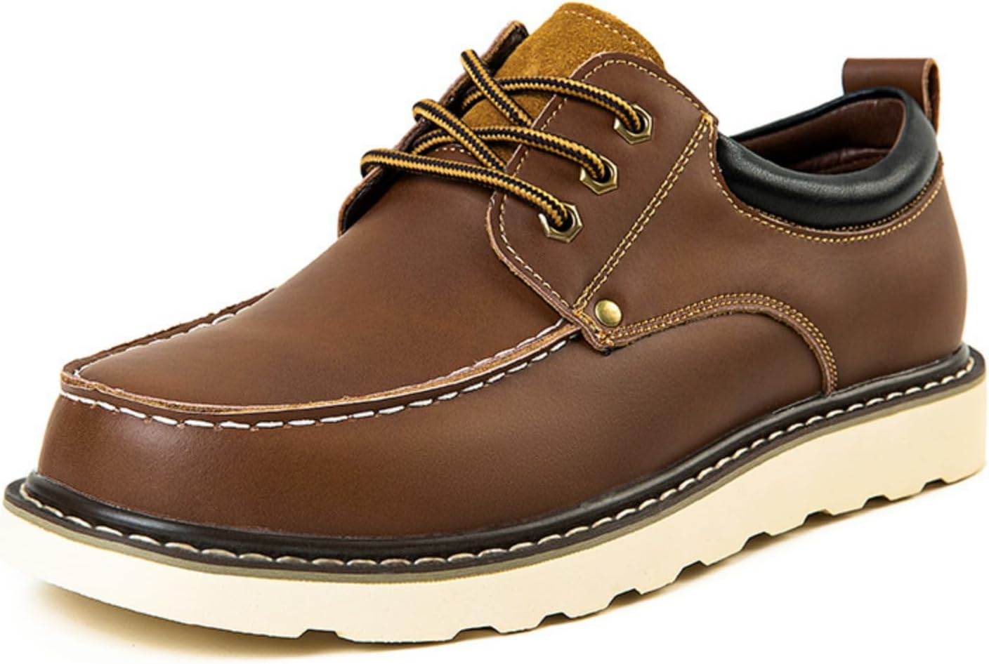 

Мужские кожаные оксфорды Ретро формальные деловые туфли повседневные удобные ходовые туфли Macefil, коричневый