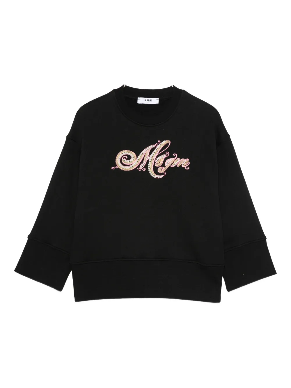 

Толстовка, украшенная бисером MSGM Kids, черный