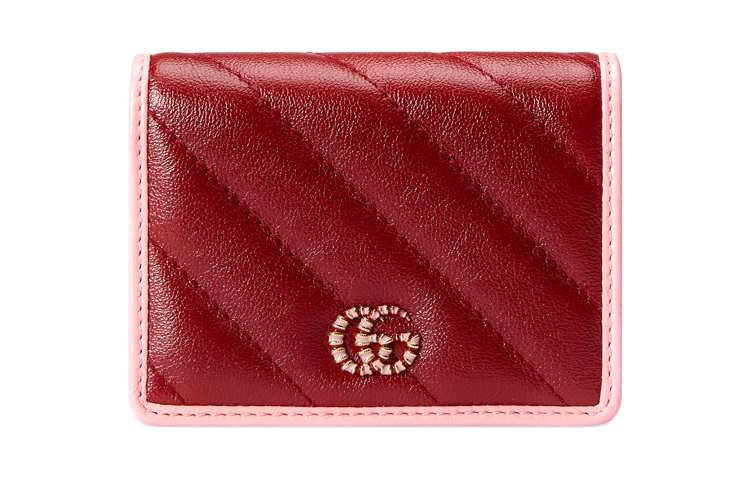 

GUCCI GG Кожаный кошелек с тиснением для женщин красный