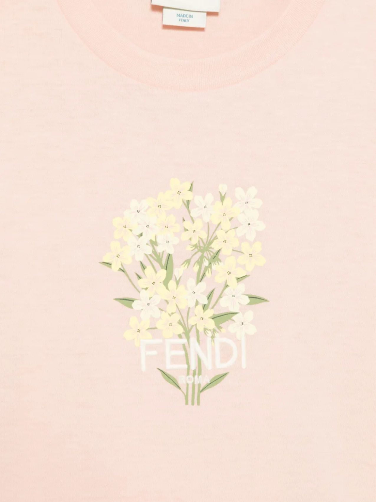 Футболка с вышитым логотипом Fendi Kids, розовый — фото 3