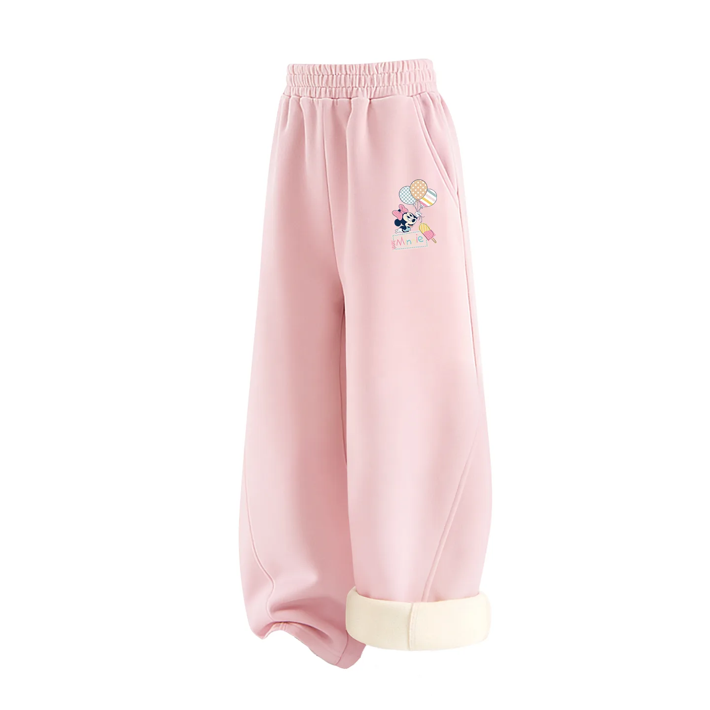 Детские вязаные спортивные штаны Disney, [Thickened and Fleece-Lined]Di Balloons K Lotus Pink