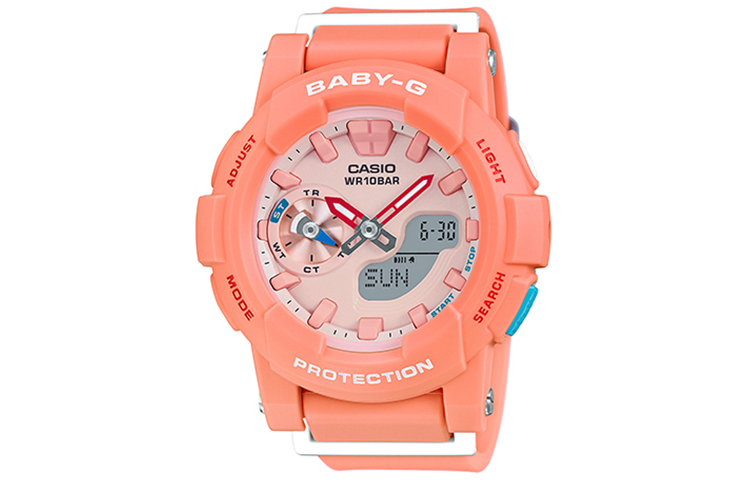 

CASIO Часы BABY G Collection Sports Collection Runner Quartz Movement Resin Strap Watch Women's Watch Pink Watch Dial, Pink Watch Dial