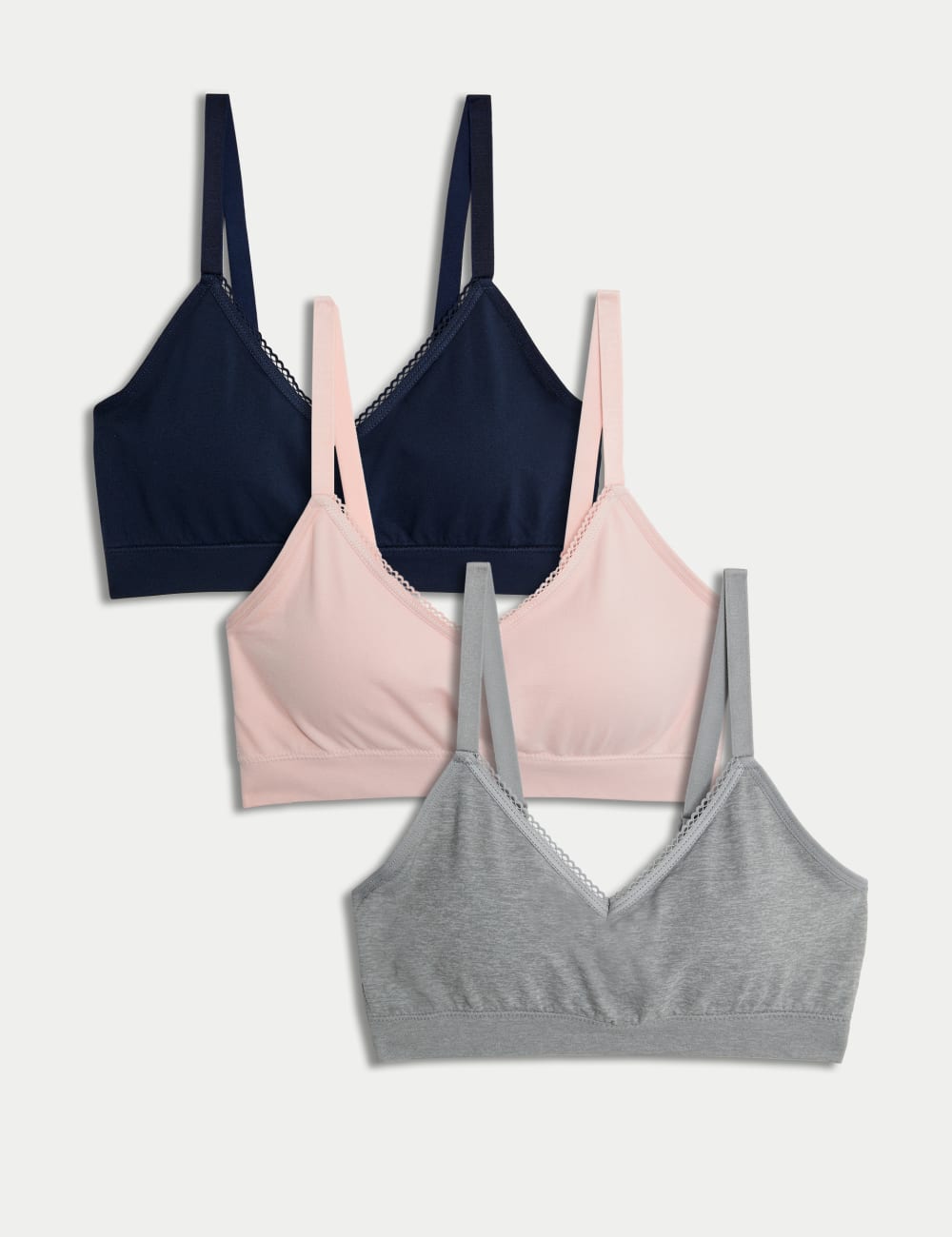 

3 шт. бесшовные бюстгальтеры без косточек Marks & Spencer, цвет Soft pink