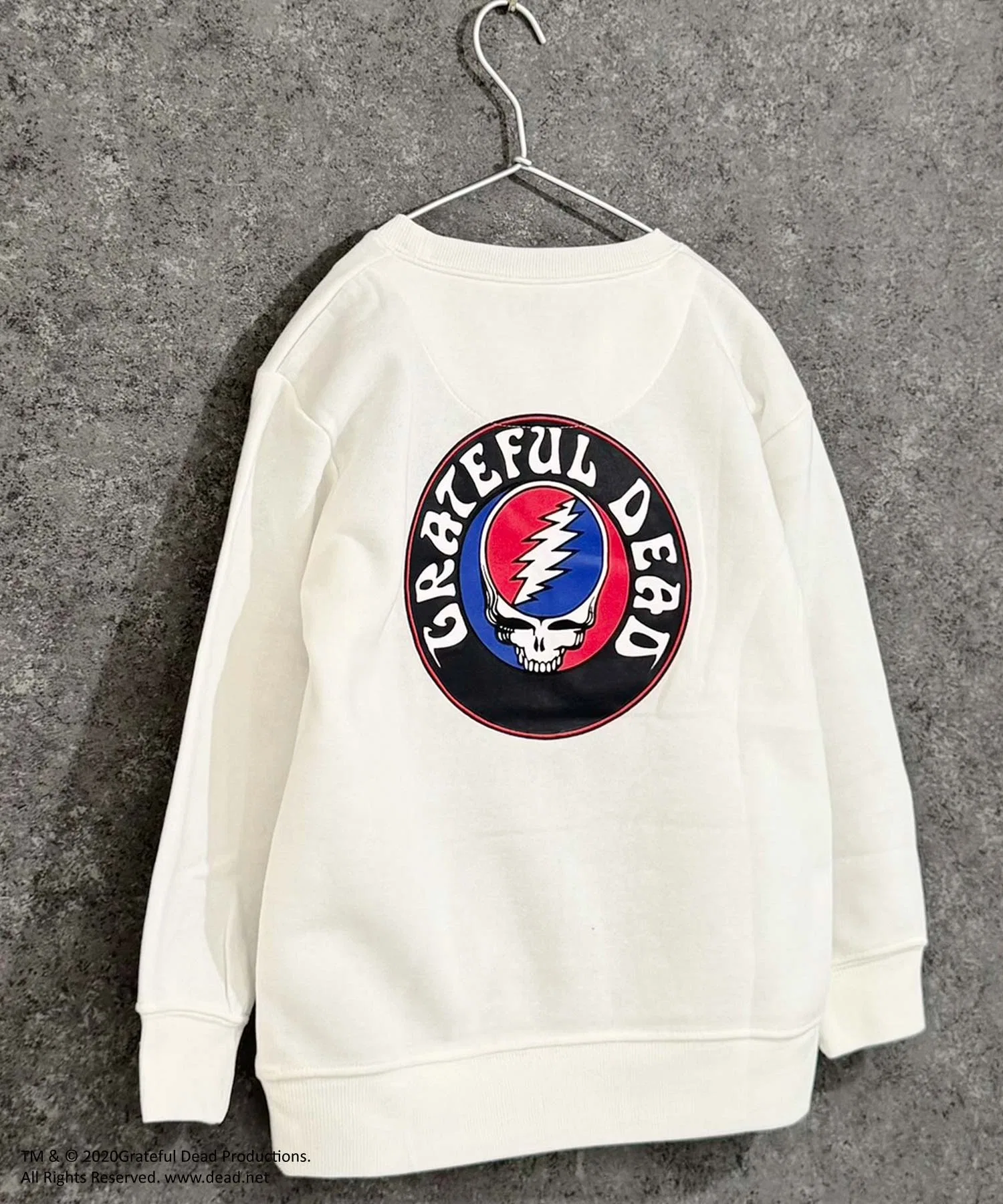 【GRATEFUL DEAD】 Толстовка оверсайз из хлопкового флиса с начесом, предотвращающего образование катышков, с рисунком Grateful Dead