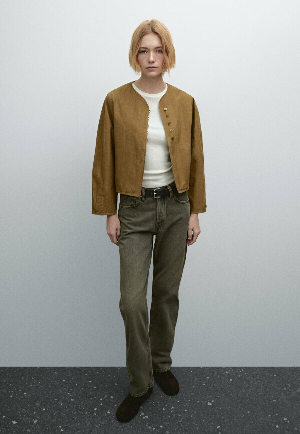 

Джинсы прямого покроя DARTED Massimo Dutti, серый