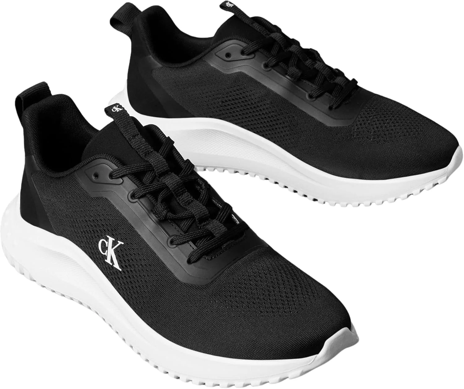Мужские беговые кроссовки Calvin Klein Eva Mix с сетчатой ​​вставкой, Black Bright White — фото 3