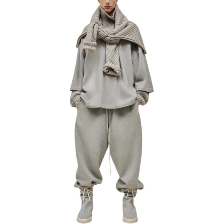 Футболка с логотипом футбольной команды Fear Of God Essentials, светло-бежевый — фото 3