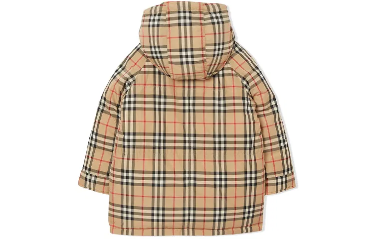 Детская утепленная куртка с капюшоном Moderate Burberry, Beige — фото 3