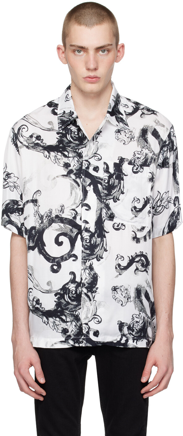 

Белая акварельная рубашка от кутюр Versace Jeans Couture, цвет White
