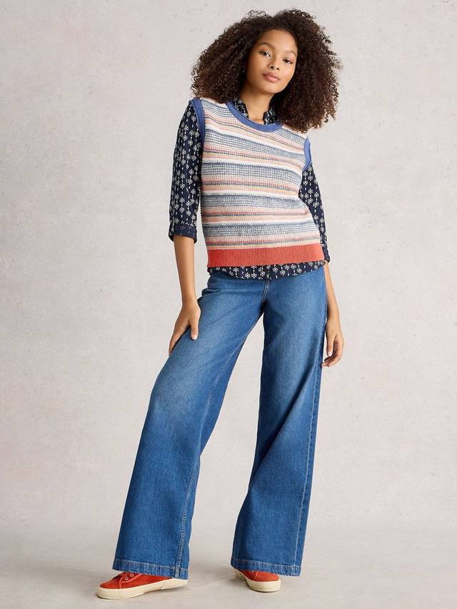 

Тара полосатый безрукавный джемпер из органического хлопка White Stuff