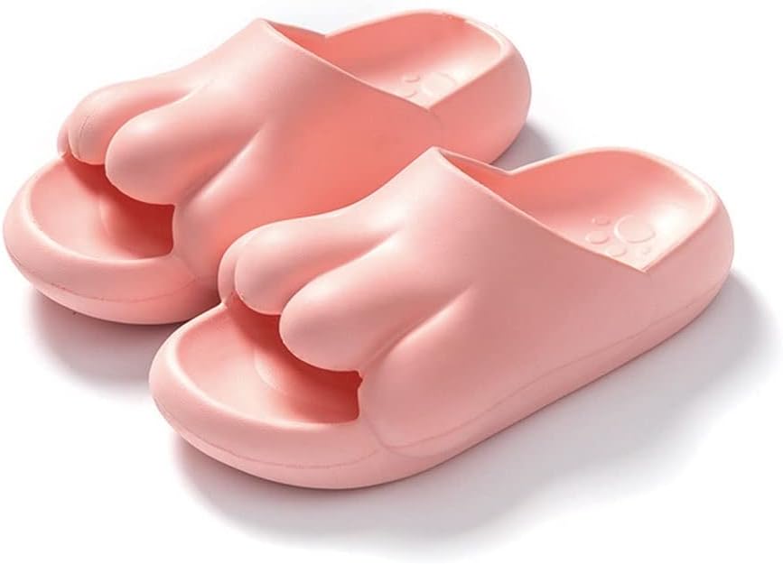 

Тапочки без застежки для женщин и мужчин, милые с лапками медведя, нескользящие, легкие, плоские сандалии, шлепанцы для душа, мягкие домашние тапочки для дома, сада, ванной комнаты или у бассейна Hsqma, розовый