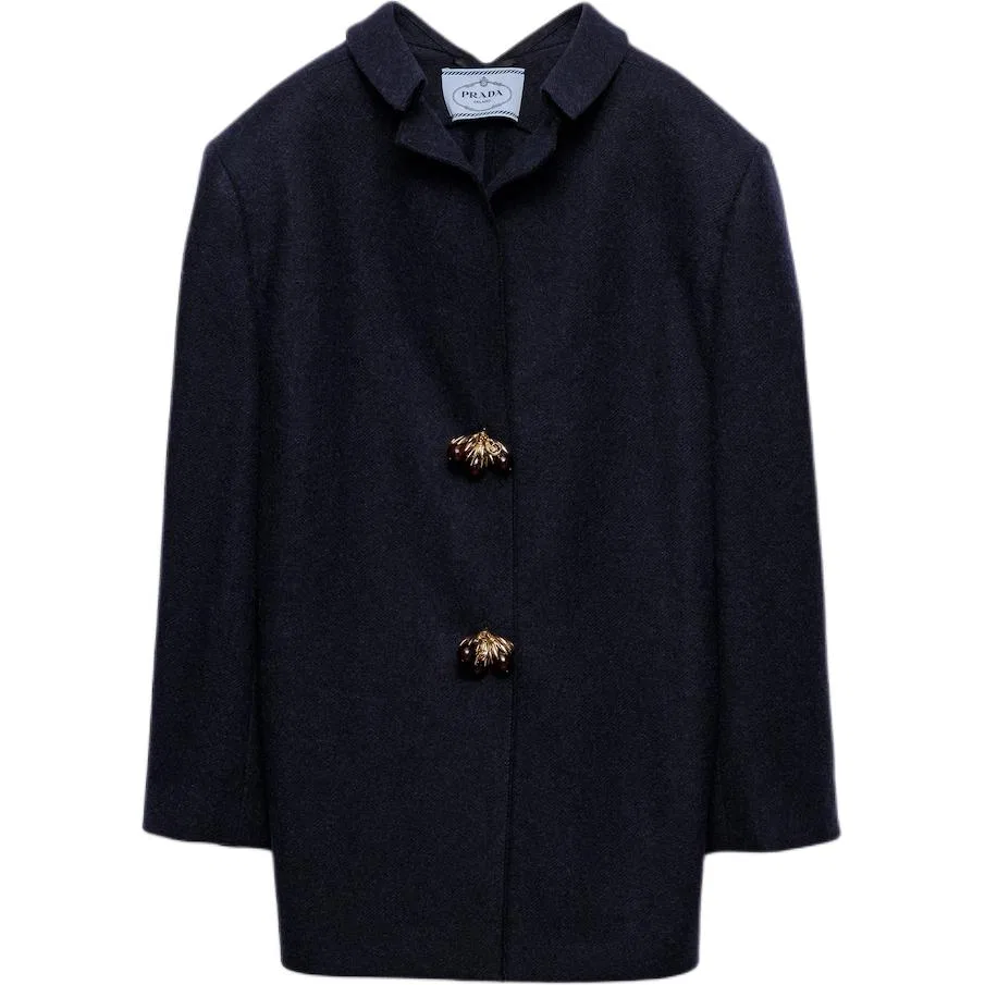 Пальто на пуговицах PRADA, Blue