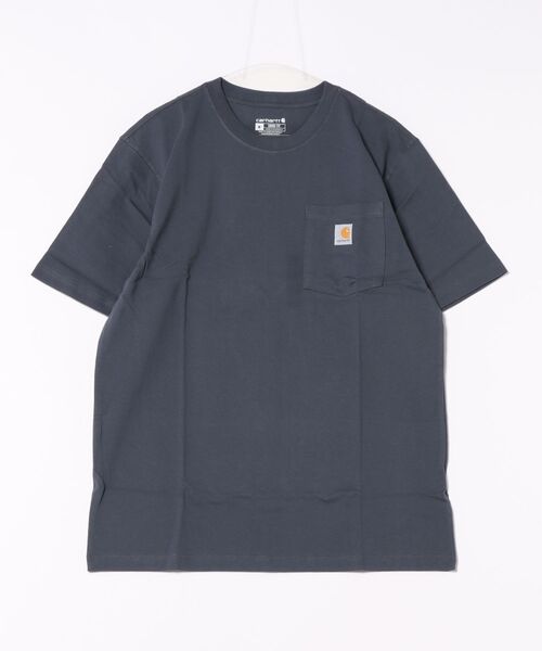 

Футболка с коротким рукавом свободного кроя, с карманом и логотипом Carhartt K87, темно-синий
