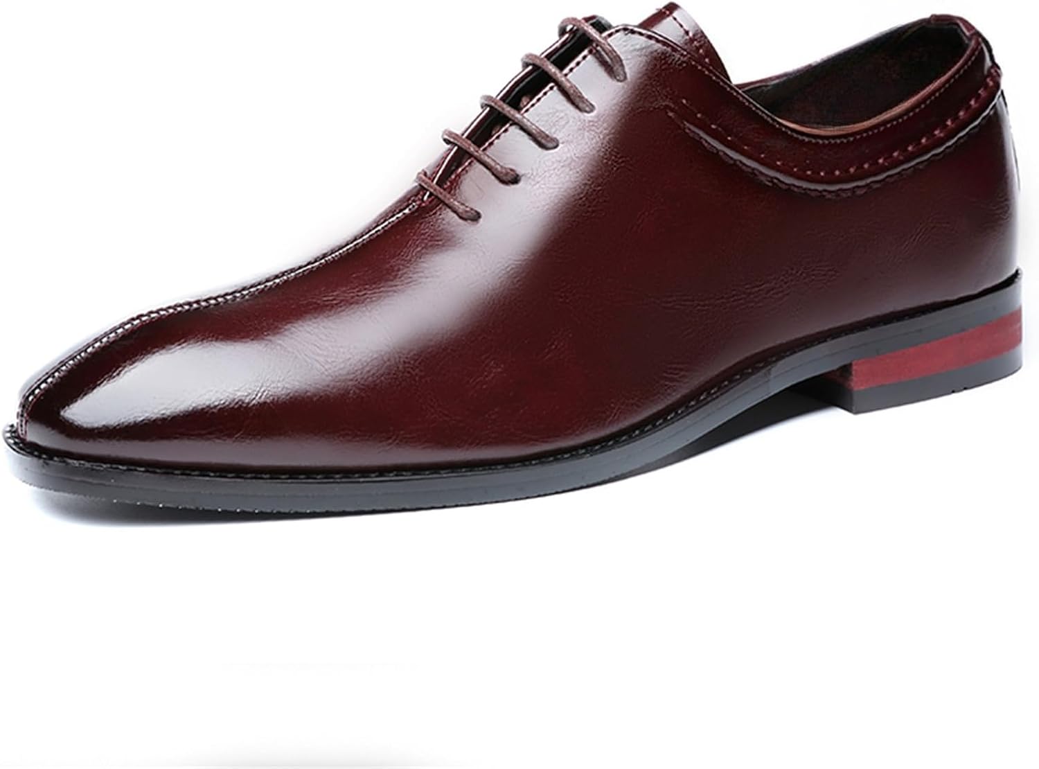 

Мужские классические туфли-оксфорды из натуральной кожи с шнуровкой, острым носком, низким каблуком, для бизнеса, офиса, свадеб, вечеринок, мероприятий на открытом воздухе и церемоний Psieicwm, красный