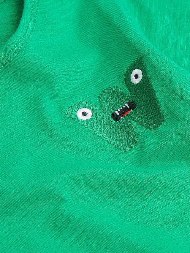 Детская футболка из органического хлопка с вышивкой Monster Whistles, Green — фото 3