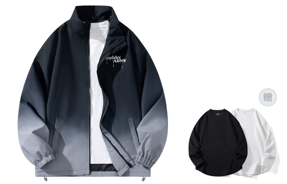 

BOBBY ABLEY Куртка Unisex, Black Gray Gradient (Comes with Long-Sleeved Shirt)