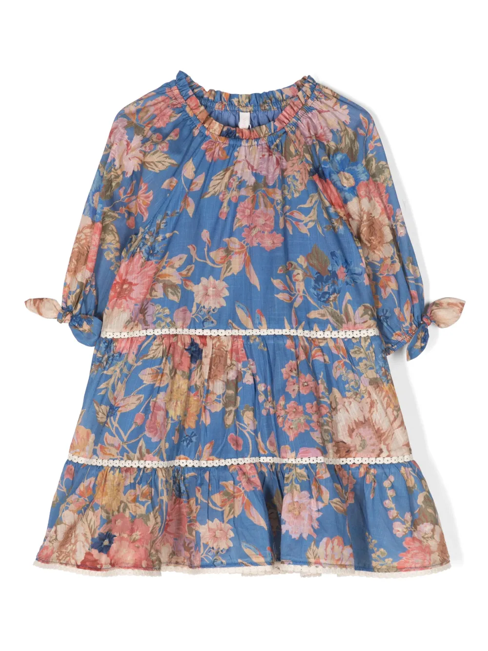 

Платье мини August с цветочным принтом ZIMMERMANN Kids, синий