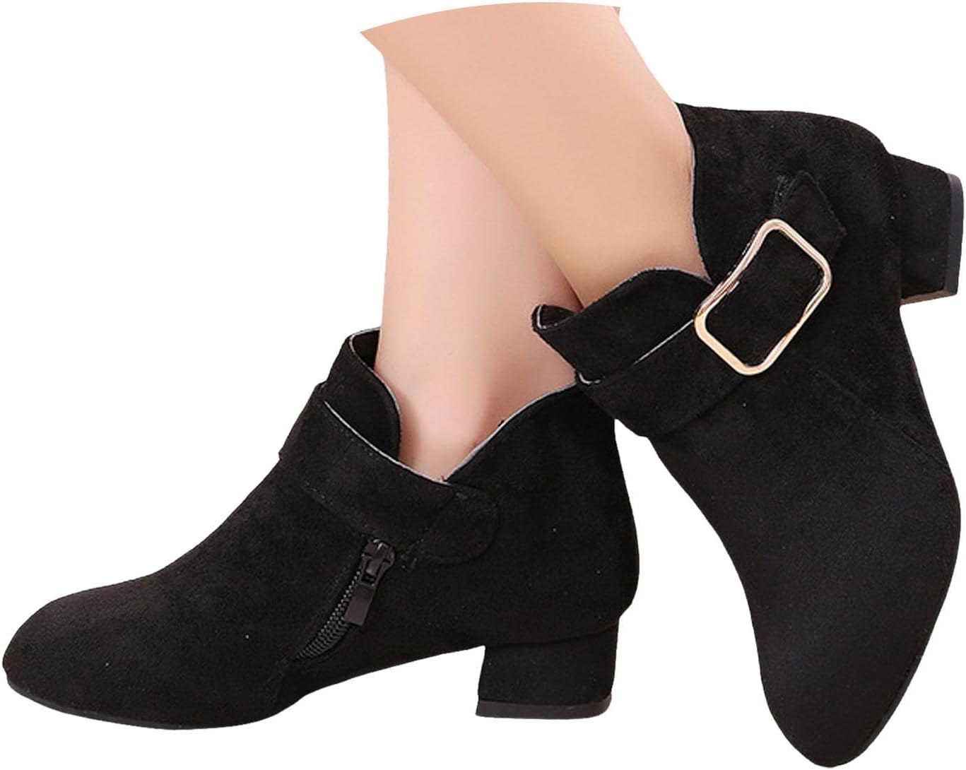 

Детские ботильоны EMRELOD для девочек с боковой молнией, массивным низким каблуком, короткие модные ботинки, повседневная обувь, удобная нарядная обувь для детей, заостренный носок, осень-зима, уличная кожаная обувь на плоской подошве, 02-Black