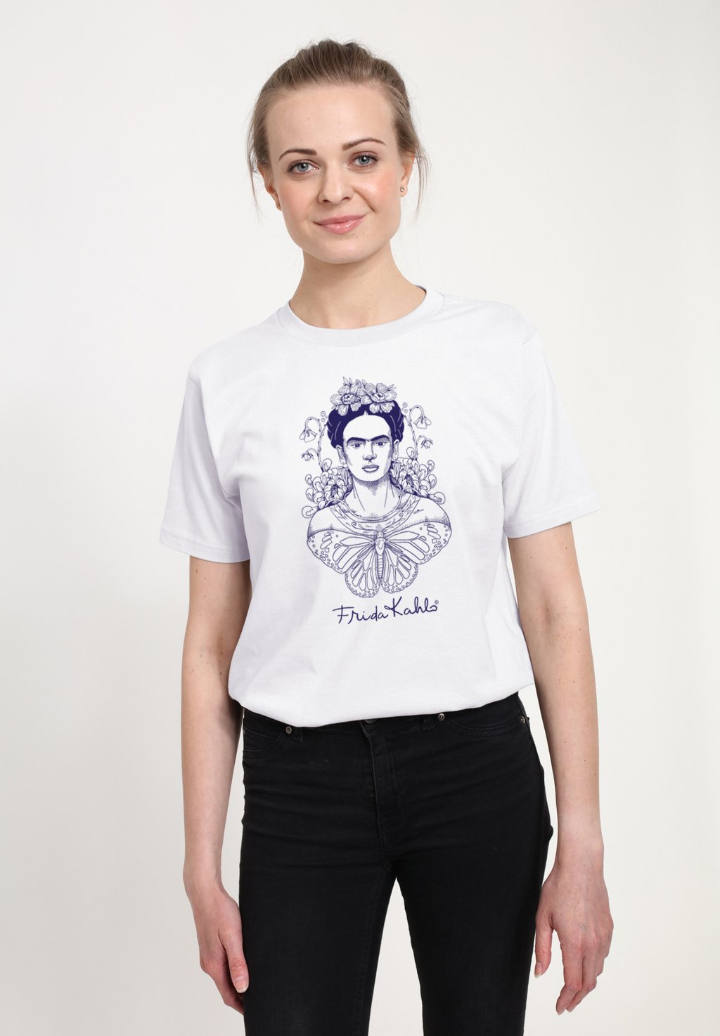 

Футболка с принтом FRIDA KAHLO - BUTTERFLY Henry Tiger, белый