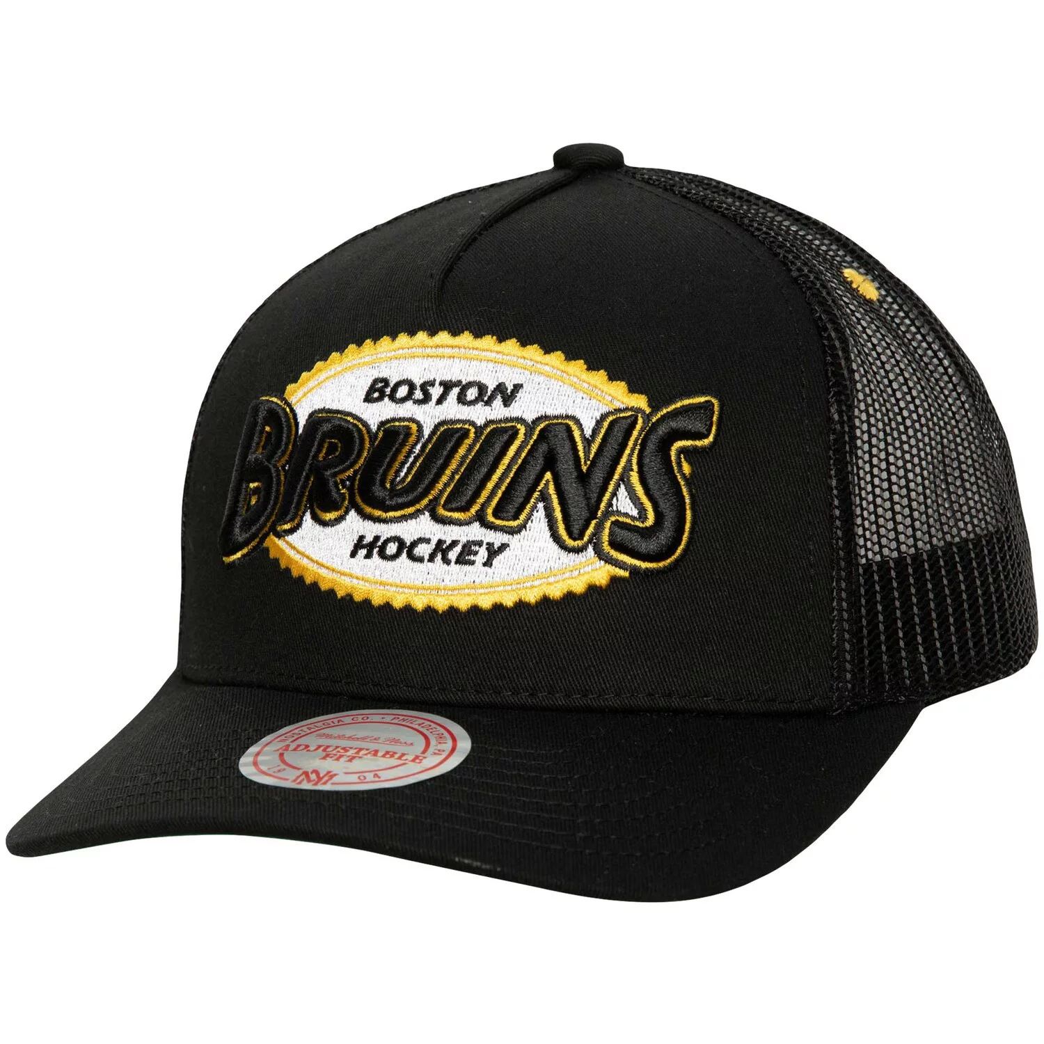 

Мужская черная кепка Mitchell & Ness Boston Bruins Team Seal Trucker Snapback