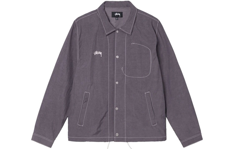 

Куртка-рубашка с вышитым логотипом Stüssy Stussy, цвет Purple Gray