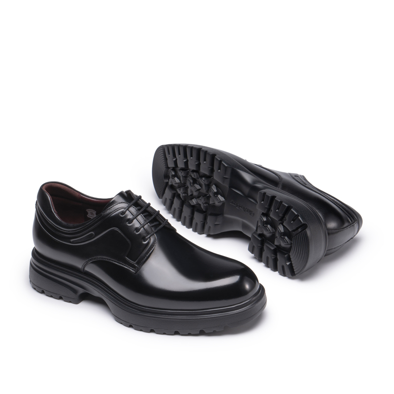CHRISDIEN DENY Дерби кэжуал мужские черные [крокодиловый принт], цвет [Crocodile Pattern Box]Black — фото 4