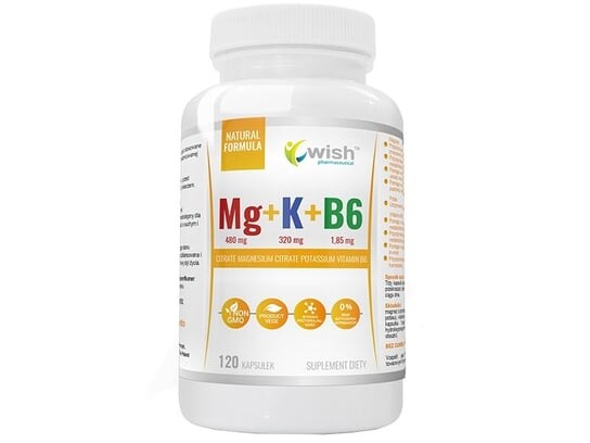 

Wish, Витамины и минералы, Mg+K+Vit B6, 120 капс.