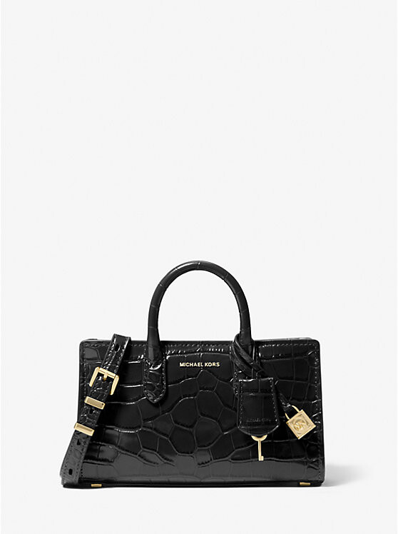 

Сумка через плечо Scarlett Extra-Small из тисненой кожи крокодила Michael Kors, черный