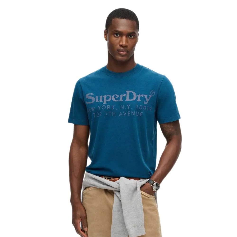 

Футболка с коротким рукавом Superdry Tonal Venue Logo, синий