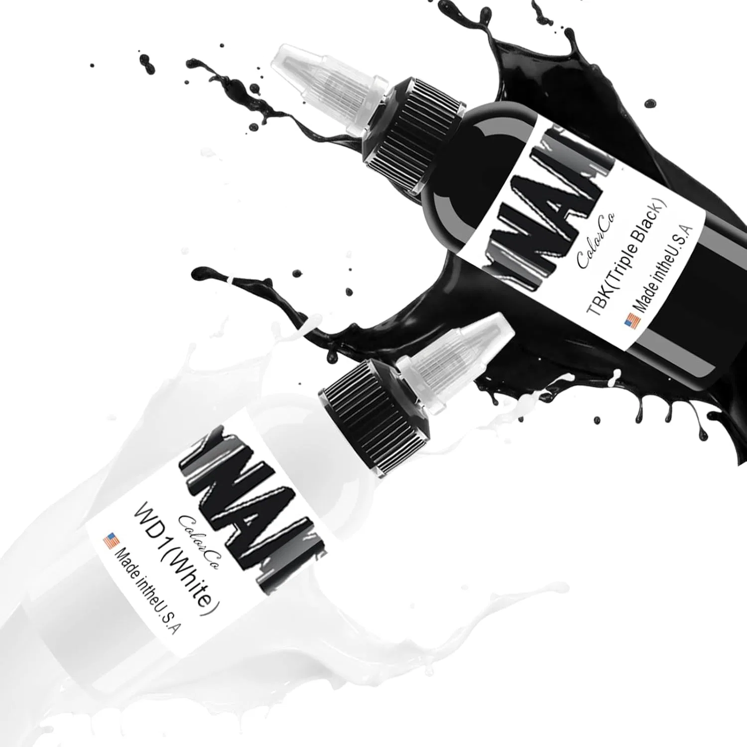Набор из 2 бутылок тату-чернил Pure Black Ink и Bright White Tattoo Ink (30 мл) Dldn01 — фото 3
