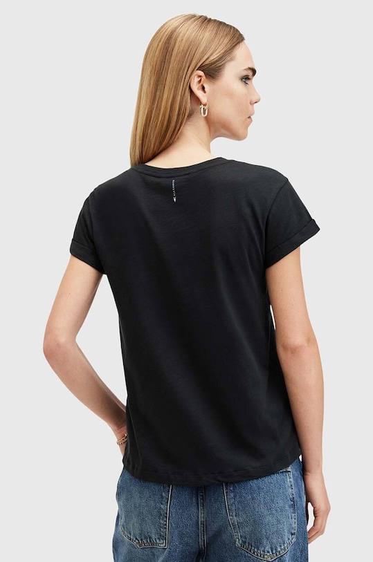 Хлопковая футболка Anna Tee Allsaints, черный — фото 4