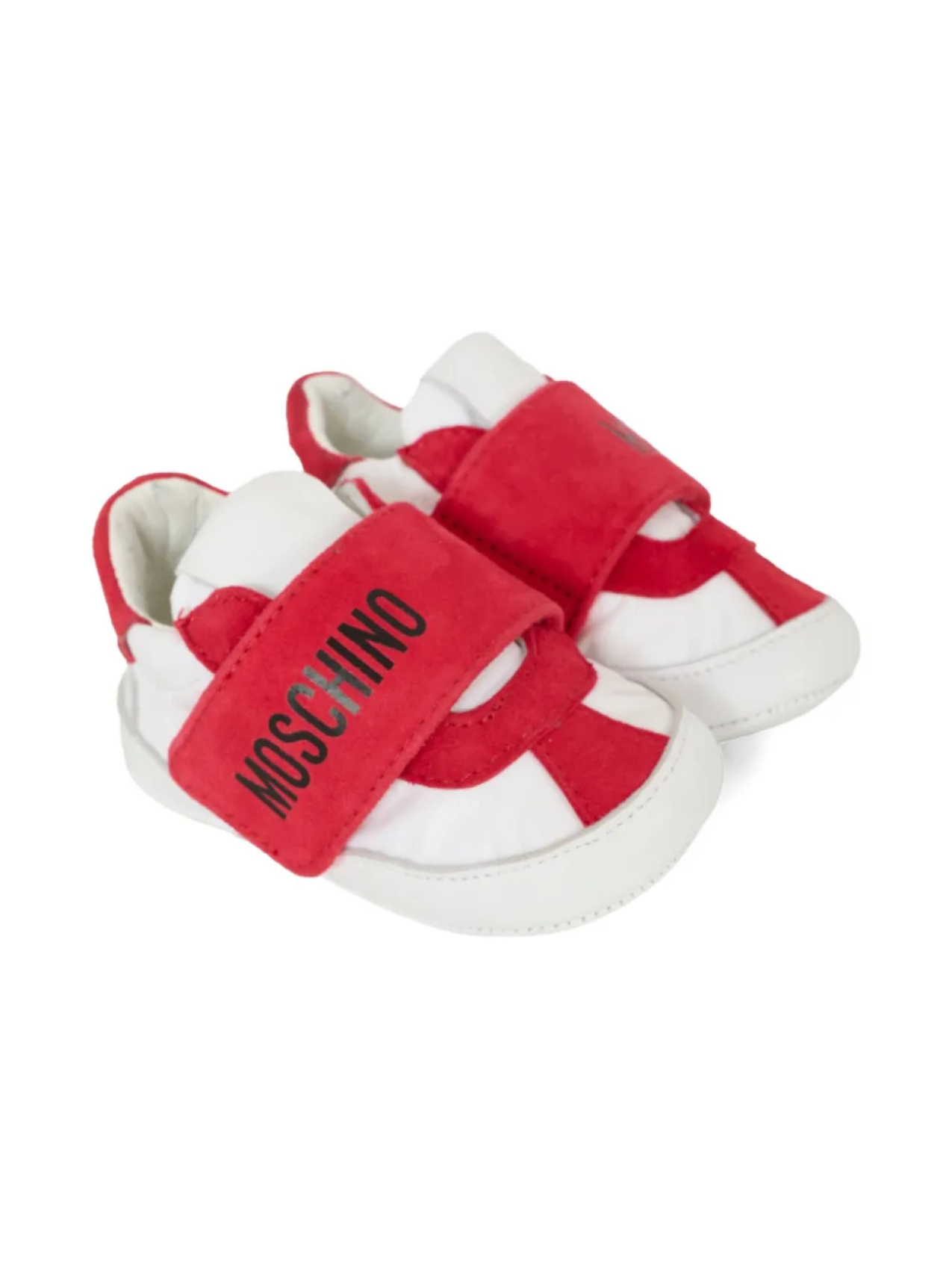 

Кожаные кроссовки Moschino Kids с логотипом, белый
