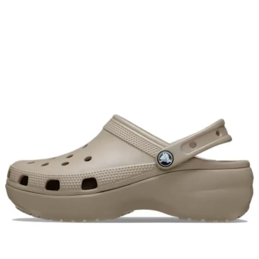 Сандалии (WMNS) Crocs Classic Plaform Clog 'Taupe', желто-коричневый