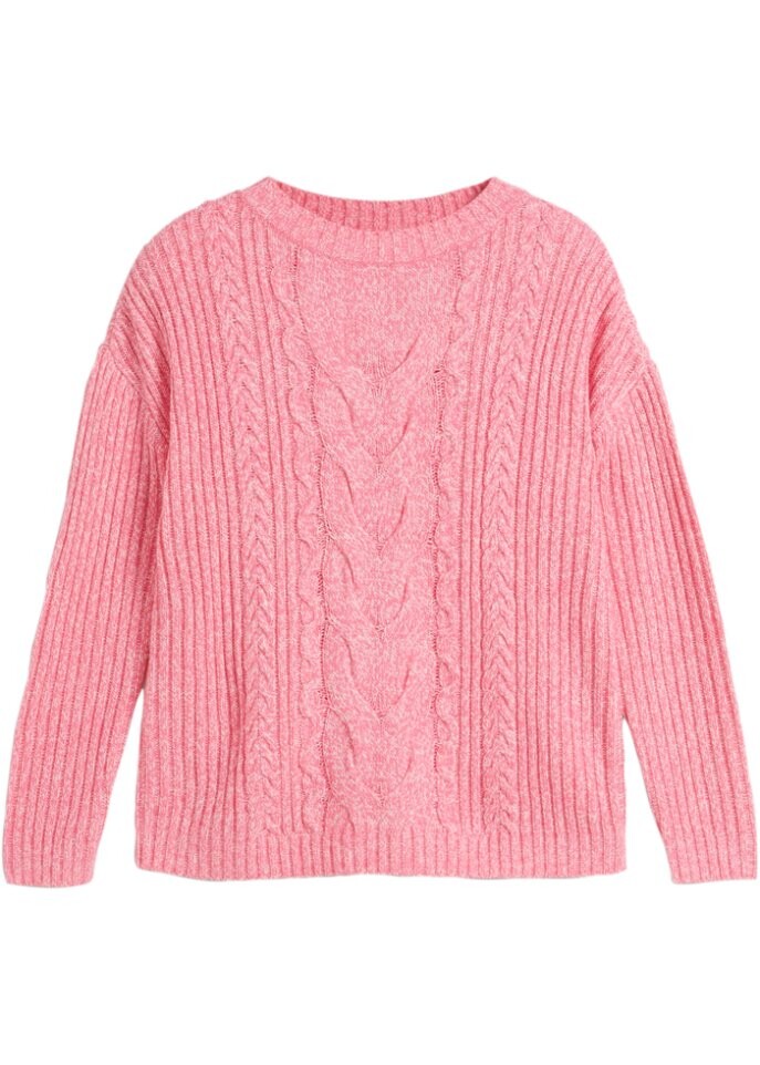 

Свитер косой вязки Bpc Bonprix Collection, розовый
