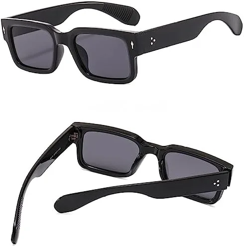 

Солнцезащитные очки для женщин в винтажном стиле с цветовыми блоками, солнцезащитные очки для мужчин с заклепками, черные с прозрачными линзами MTZJH, White Gray