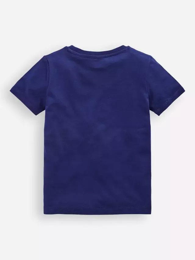 Детская светящаяся в темноте футболка Superstitch, синяя/разноцветная Mini Boden — фото 2