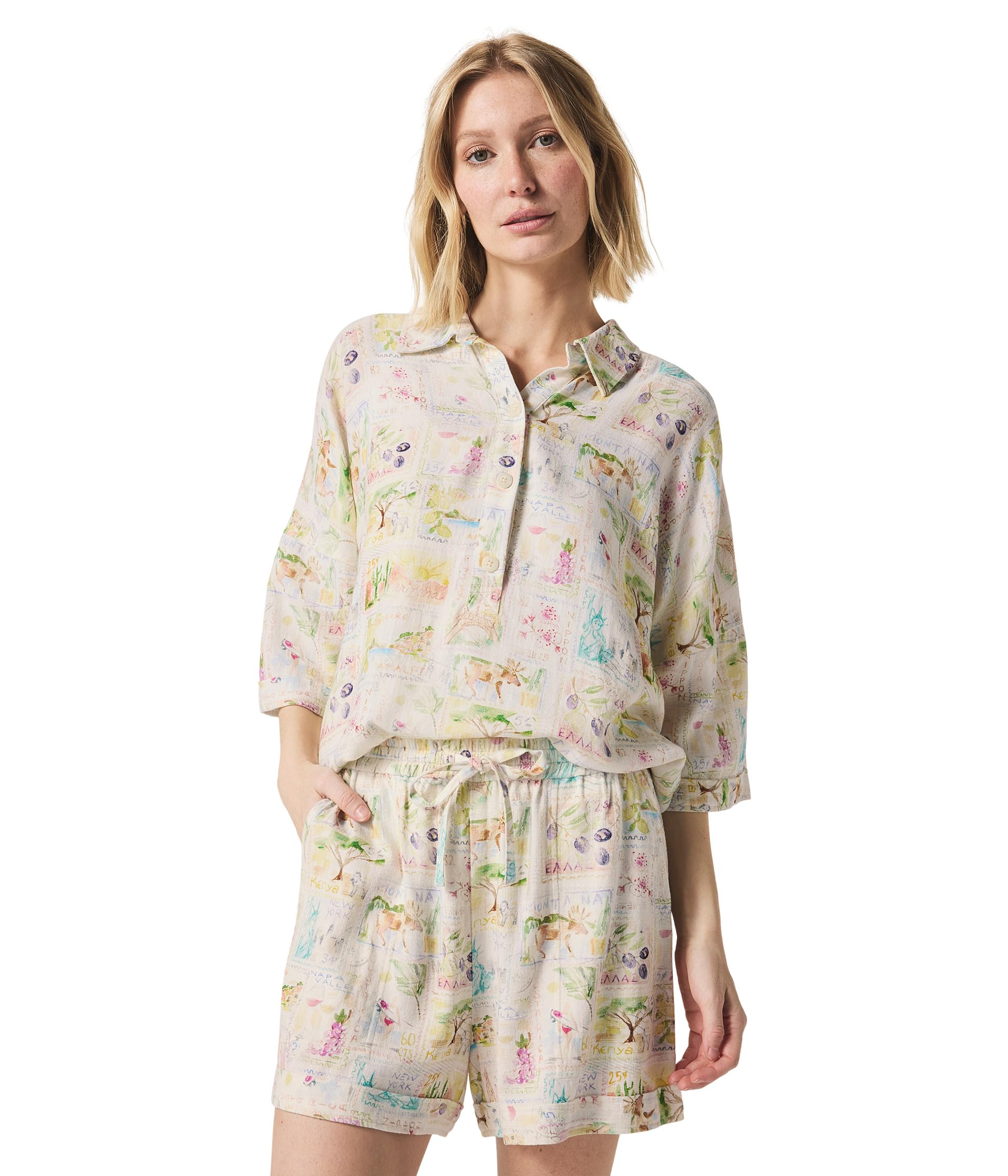 

Топ Splendid Coastal Postcard Top, Stamp Print