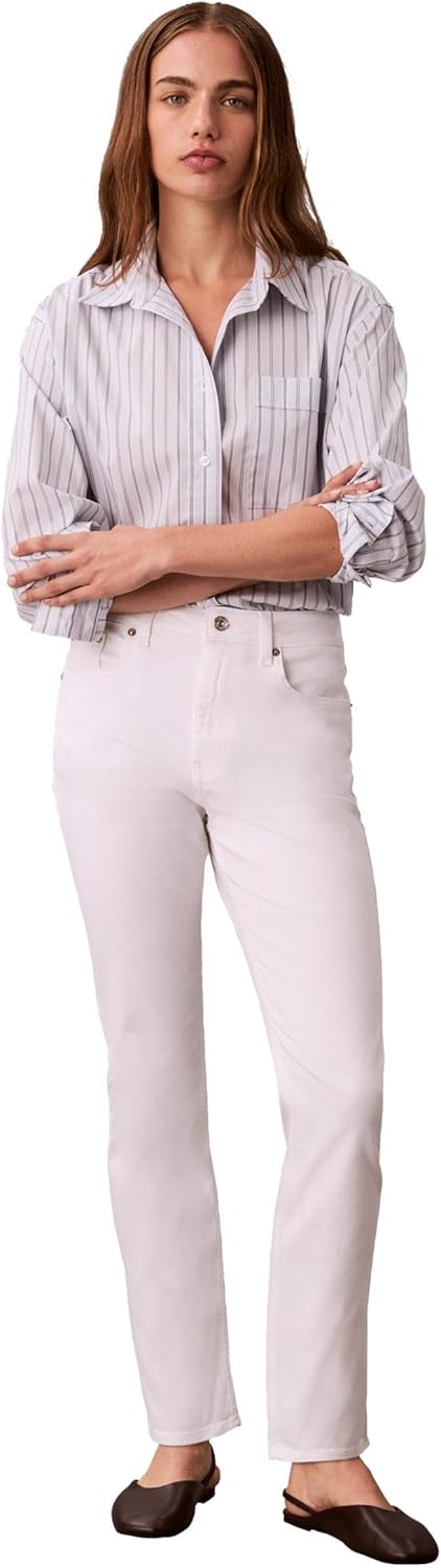 Женские джинсы Calvin Klein Slim Fit с высокой талией, Optic White — фото 3