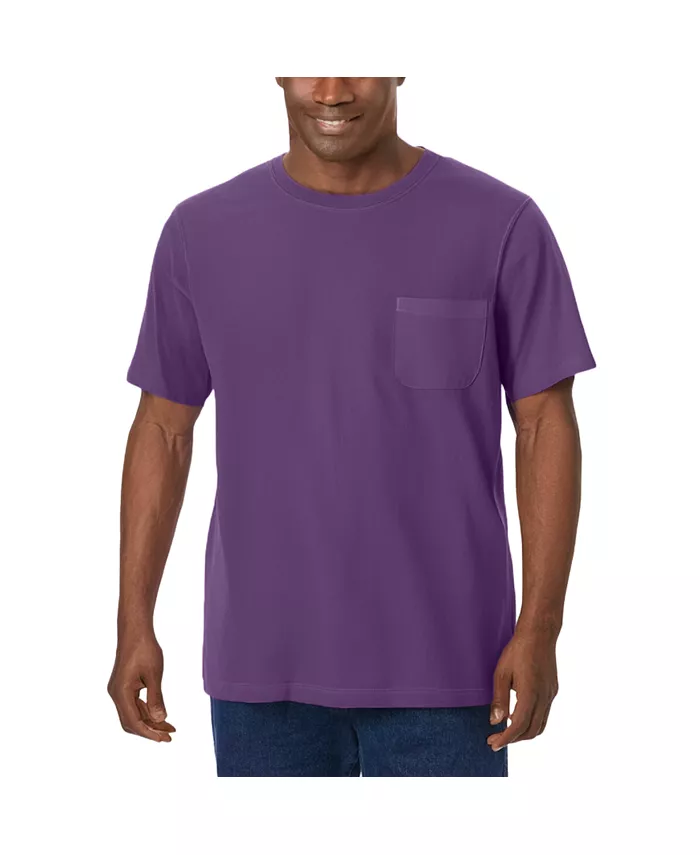 

Футболка с карманом и круглым вырезом Big & Tall, облегченная, не дает усадку KingSize, фиолетовый
