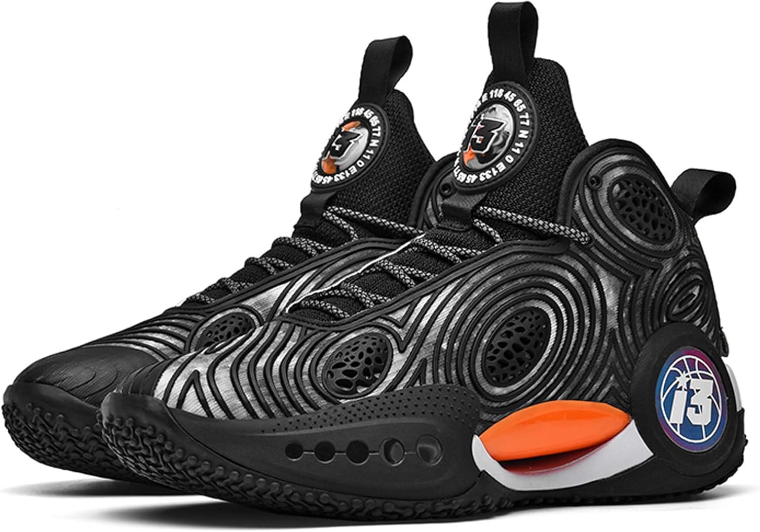 

Мужские высокие кроссовки для баскетбола на шнуровке, дышащие сетчатые спортивные кроссовки с высокой эластичностью, удобные и дышащие кроссовки для прогулок по улице, противоскользящие и износостойкие походные кроссовки для улицы Ksyvucrd, черн...