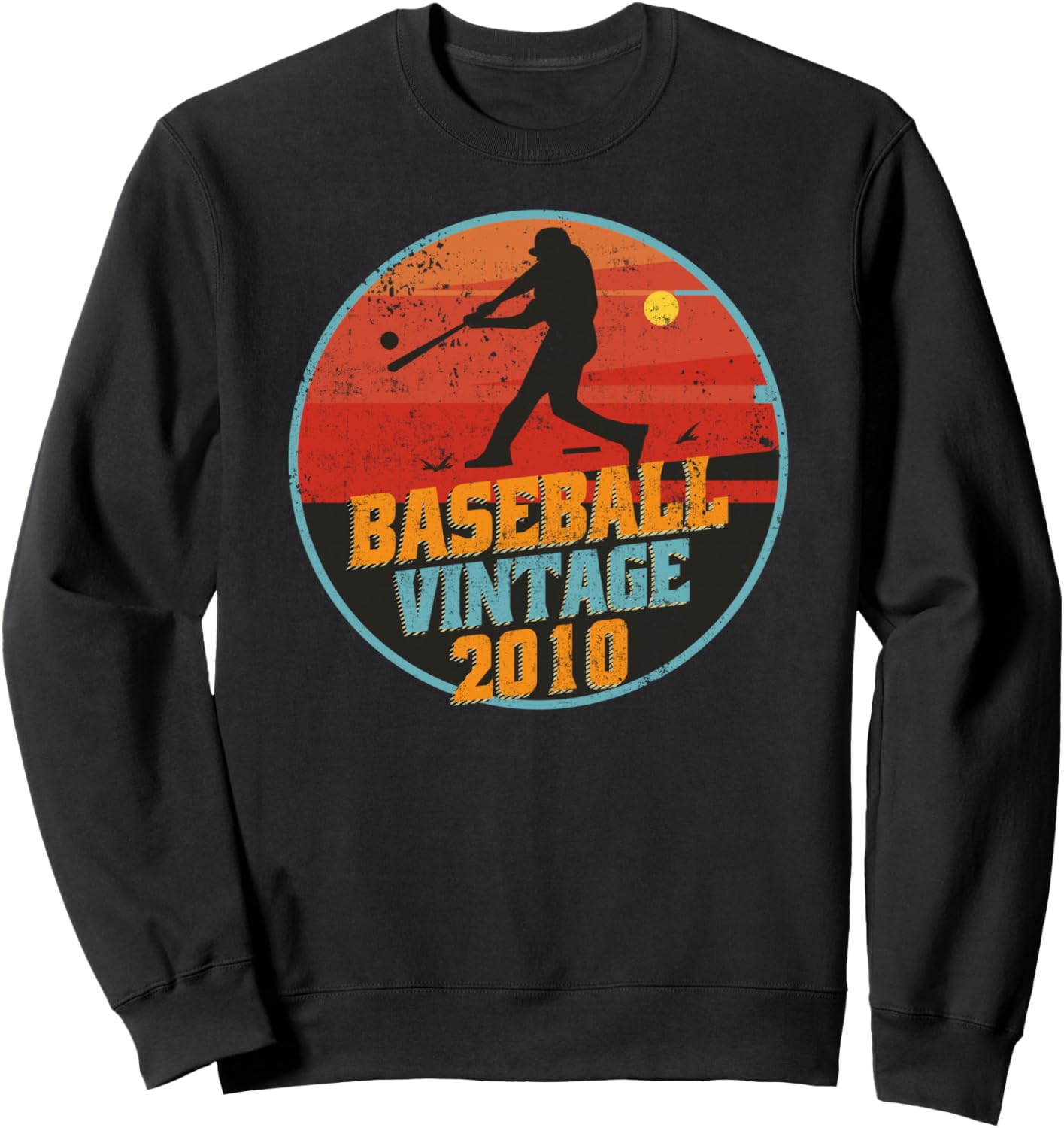 

Винтажная бейсбольная толстовка ко дню рождения 2010 года Click-Here For More Baseball Birthday Shirts, черный