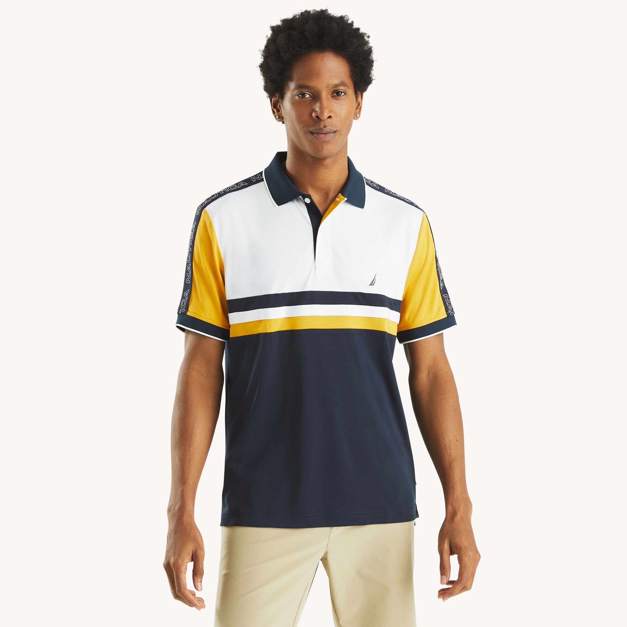 

Мужская рубашка-поло Nautica Navtech Colorblock Classic Fit, темно-синий