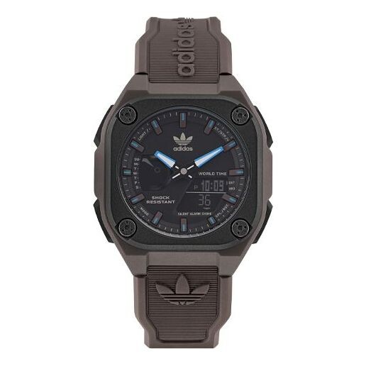 

Часы city tech 1 resin strap ana-digi watch 'brown black' Adidas, коричневый